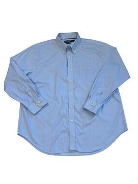 Lauren Ralph Lauren Dress Shirt Men 18 34/35 Blue Classic Long Sleeve Non Iron